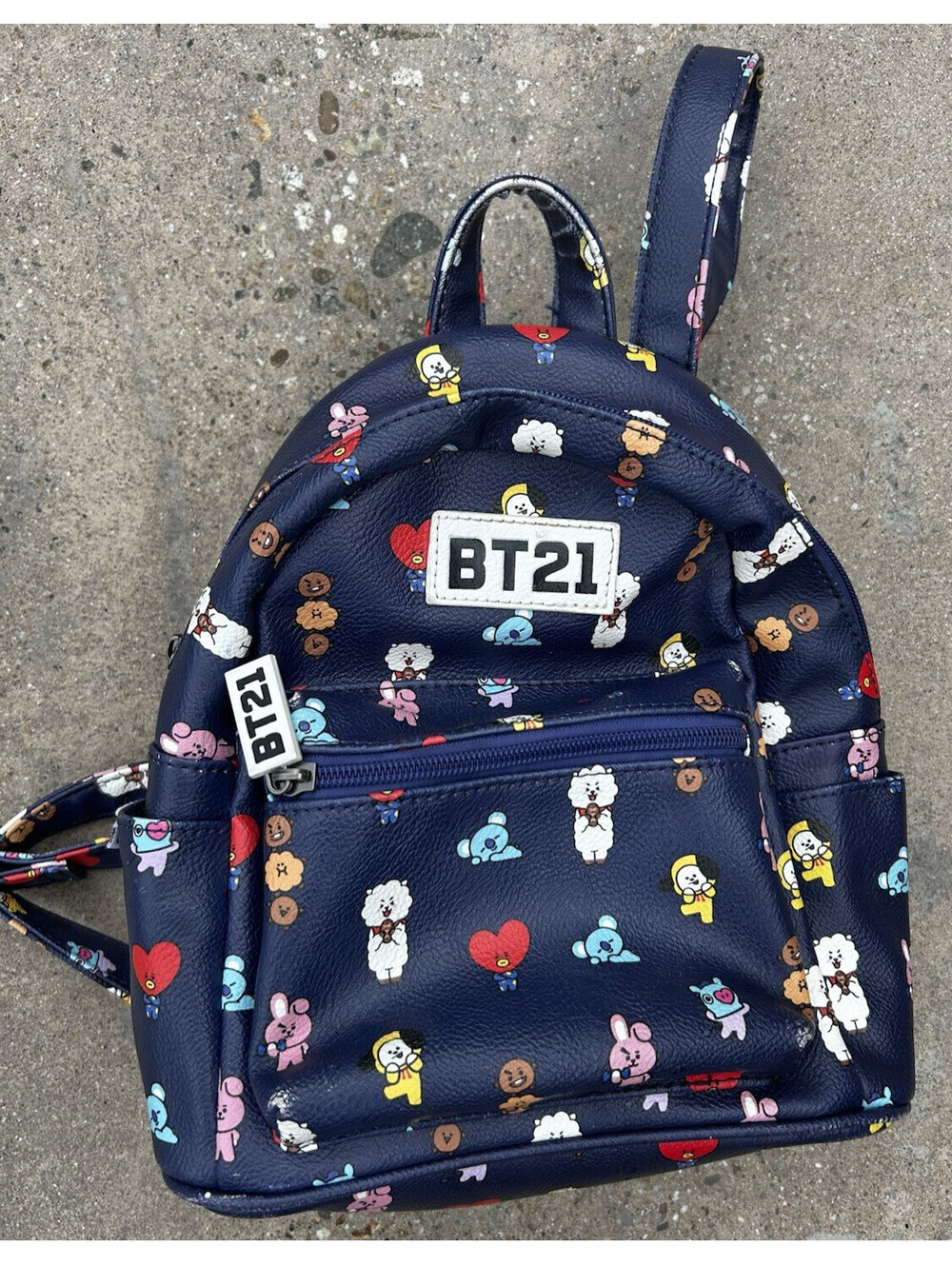 BT21 Mini Backpack Line Friends Women’s Blue Allover Printed Adjustable Straps - Picture 6 of 6